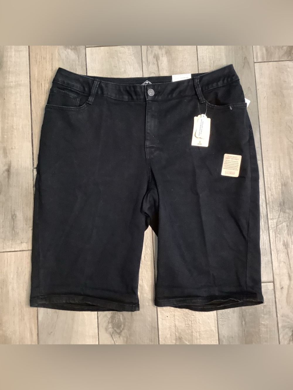 St. John's Bay Black Womens Jean Bermuda Shorts